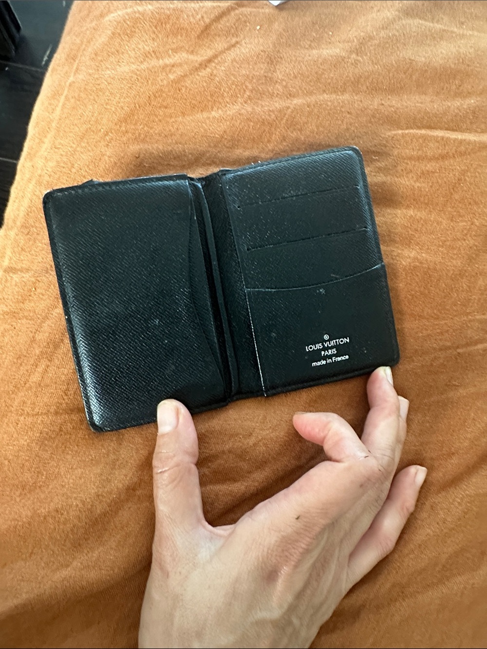 Louis Vuitton Black Checkered Leather Card Holder - Picture 2 of 3
